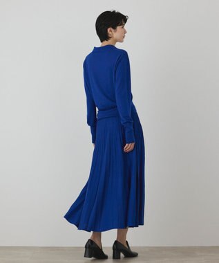 GRACE CONTINENTAL プリーツニットワンピース ブルー