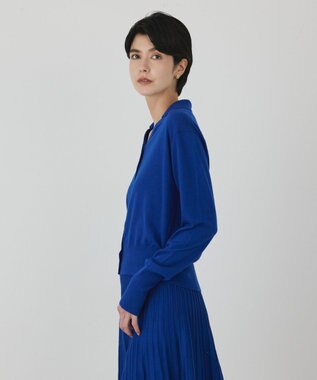 GRACE CONTINENTAL プリーツニットワンピース ブルー