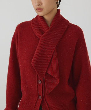 GRACE CONTINENTAL ネップニットカーディガン レッド