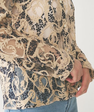 GRACE CONTINENTAL ボウタイ付レースブラウス キナリ