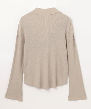 GRACE CONTINENTAL スラブリブシャツニットトップ ベージュ