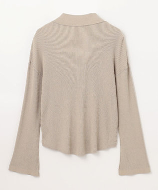 GRACE CONTINENTAL スラブリブシャツニットトップ ベージュ