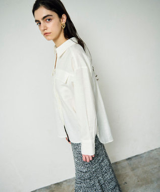 GRACE CONTINENTAL トリアセリネンオーバーシャツ ホワイト