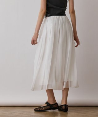 GRACE CONTINENTAL マットシアープリーツスカート ホワイト