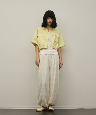 GRACE CONTINENTAL ハーフスリーブデニムシャツ イエロー