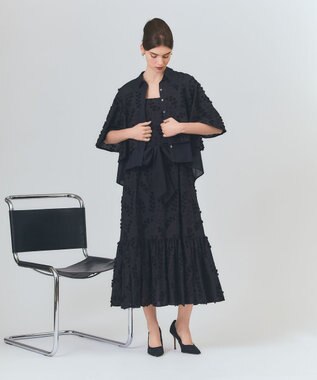 GRACE CONTINENTAL フラワーembキャミドレス ブラック