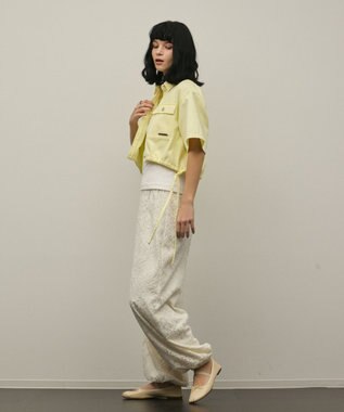 GRACE CONTINENTAL ハーフスリーブデニムシャツ イエロー