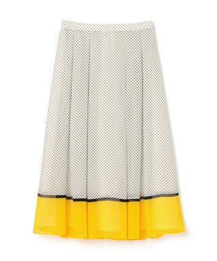 GRACE CONTINENTAL ドットBOXタックスカート ホワイト