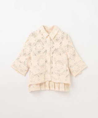 GRACE CONTINENTAL バックタックレースシャツ キナリ