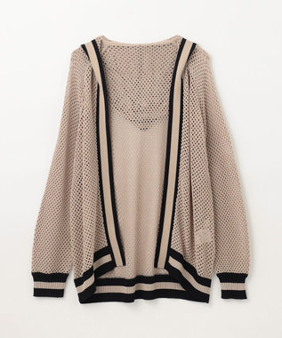 GRACE CONTINENTAL メッシュラインニットフーディ ベージュ