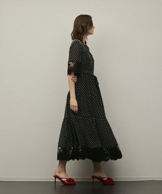 GRACE CONTINENTAL カフタンシフォンワンピース ブラック