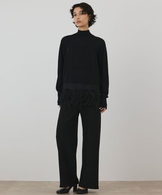 GRACE CONTINENTAL フェザーヘムキャミトップ ブラック