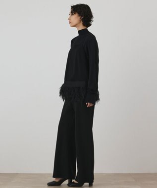 GRACE CONTINENTAL フェザーヘムキャミトップ ブラック