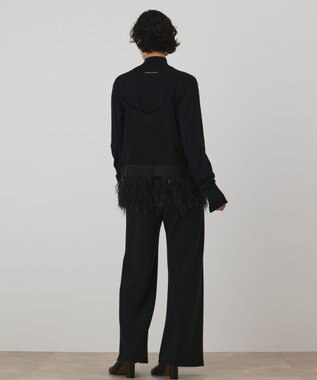 GRACE CONTINENTAL フェザーヘムキャミトップ ブラック