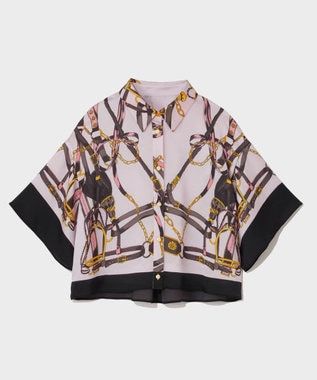 GRACE CONTINENTAL マリンスカーフプリントシャツ ピンク