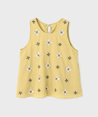 GRACE CONTINENTAL ビジューノースリーブトップ イエロー