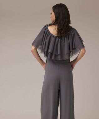 GRACE CONTINENTAL フリルケープサロペット グレー