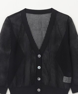 GRACE CONTINENTAL メッシュニットカーディガン ブラック