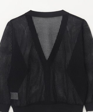 GRACE CONTINENTAL メッシュニットカーディガン ブラック