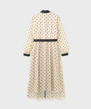 GRACE CONTINENTAL ビーズ刺繍ドットドレス キナリ