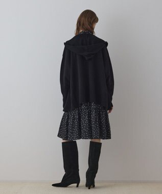 GRACE CONTINENTAL ウールフードニットカーディガン ブラック