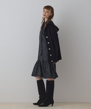 GRACE CONTINENTAL ウールフードニットカーディガン ブラック