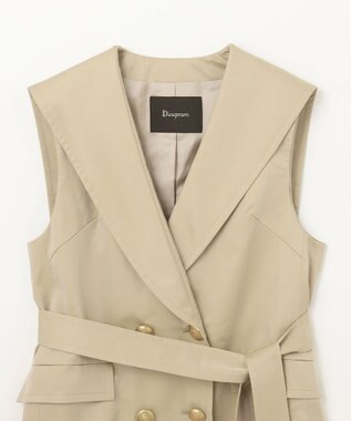 GRACE CONTINENTAL セーラーカラーサテンベスト ベージュ