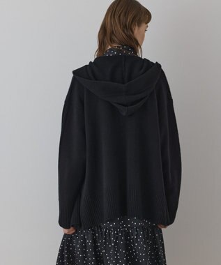 GRACE CONTINENTAL ウールフードニットカーディガン ブラック