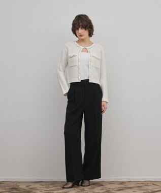 GRACE CONTINENTAL ブレードツイードニットジャケット ホワイト