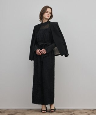 GRACE CONTINENTAL カットジャガードサロペット ブラック