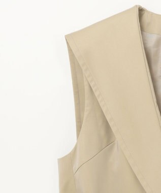 GRACE CONTINENTAL セーラーカラーサテンベスト ベージュ