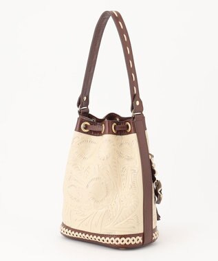 GRACE CONTINENTAL Flower Motif Bag ダークブラウン