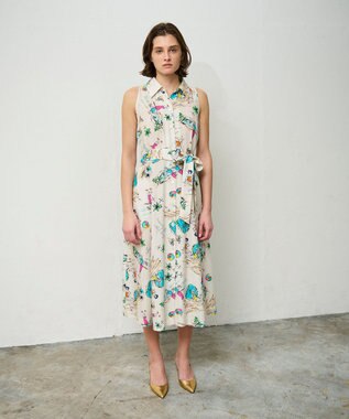 GRACE CONTINENTAL バックコンシャスプリントワンピース キナリ