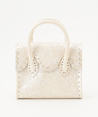 美品 Carving Tribes トートバッグ S ホワイト GRACE CONTINENTAL 期間限定10%OFF Square Bag カットワーク