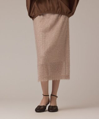 GRACE CONTINENTAL チュールタイトスカート ベージュ