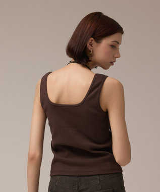 GRACE CONTINENTAL テレコリブトップ ブラウン