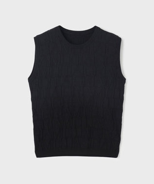 GRACE CONTINENTAL モノグラムニットトップ ブラック