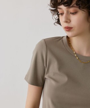 GRACE CONTINENTAL コンパクト天竺トップ カーキ