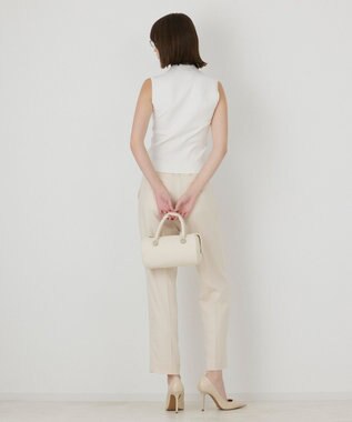 GRACE CONTINENTAL ビジューリブニットトップ ホワイト