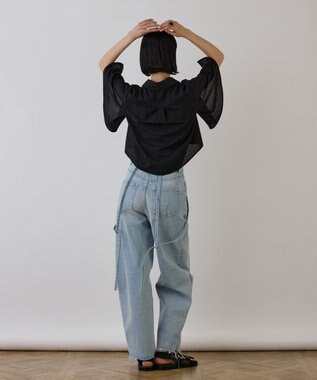 GRACE CONTINENTAL フレアスリーブシャツ ブラック