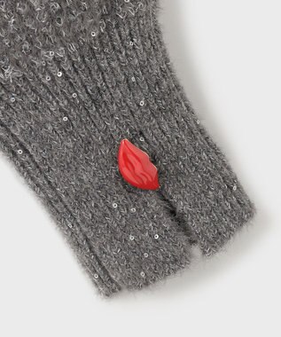 GRACE CONTINENTAL ラメリップニットトップ グレー