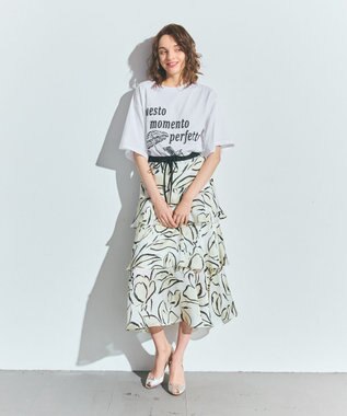 GRACE CONTINENTAL プリントレイヤードスカート