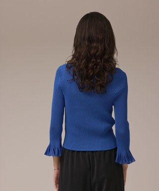 GRACE CONTINENTAL シアーフリルニットカーディガン ブルー