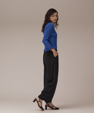 GRACE CONTINENTAL シアーフリルニットカーディガン ブルー