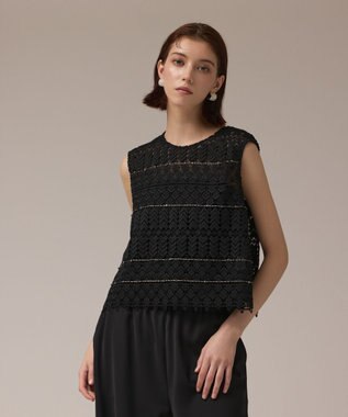 GRACE CONTINENTAL キカレースビジュートップ ブラック