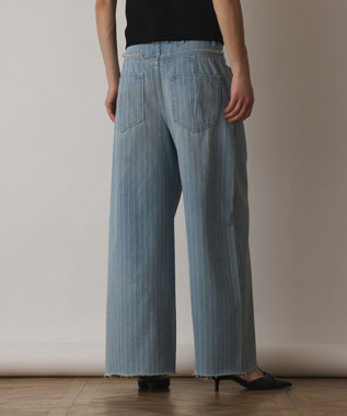 GRACE CONTINENTAL ヒッコリーデニムワイドパンツ サックス