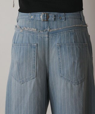 GRACE CONTINENTAL ヒッコリーデニムワイドパンツ サックス