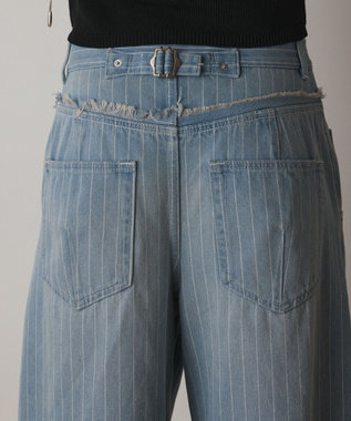 GRACE CONTINENTAL ヒッコリーデニムワイドパンツ サックス