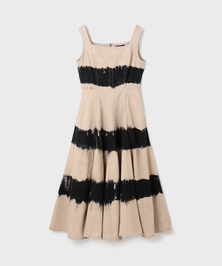 GRACE CONTINENTAL デニム切替サーキュラーワンピース ベージュ