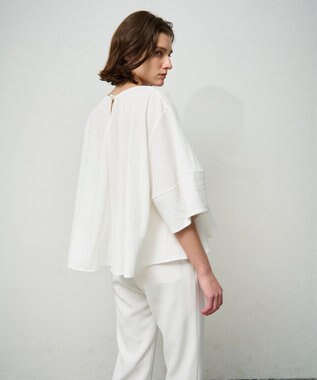 GRACE CONTINENTAL ランタンスリーブトップ ホワイト